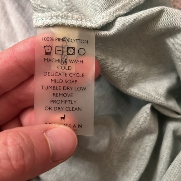 Peruvian Connection Pima Cotton Aqua Blue Dress Size M - Picture 6 of 9